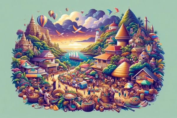 hundreds of stores and shops in a the local market in fierce competition to sell their products